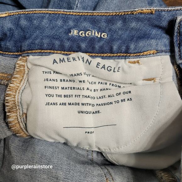 American Eagle Jeans 4S Jegging Low Rise Next Level Stretch Medium Light Wash - Picture 4 of 12